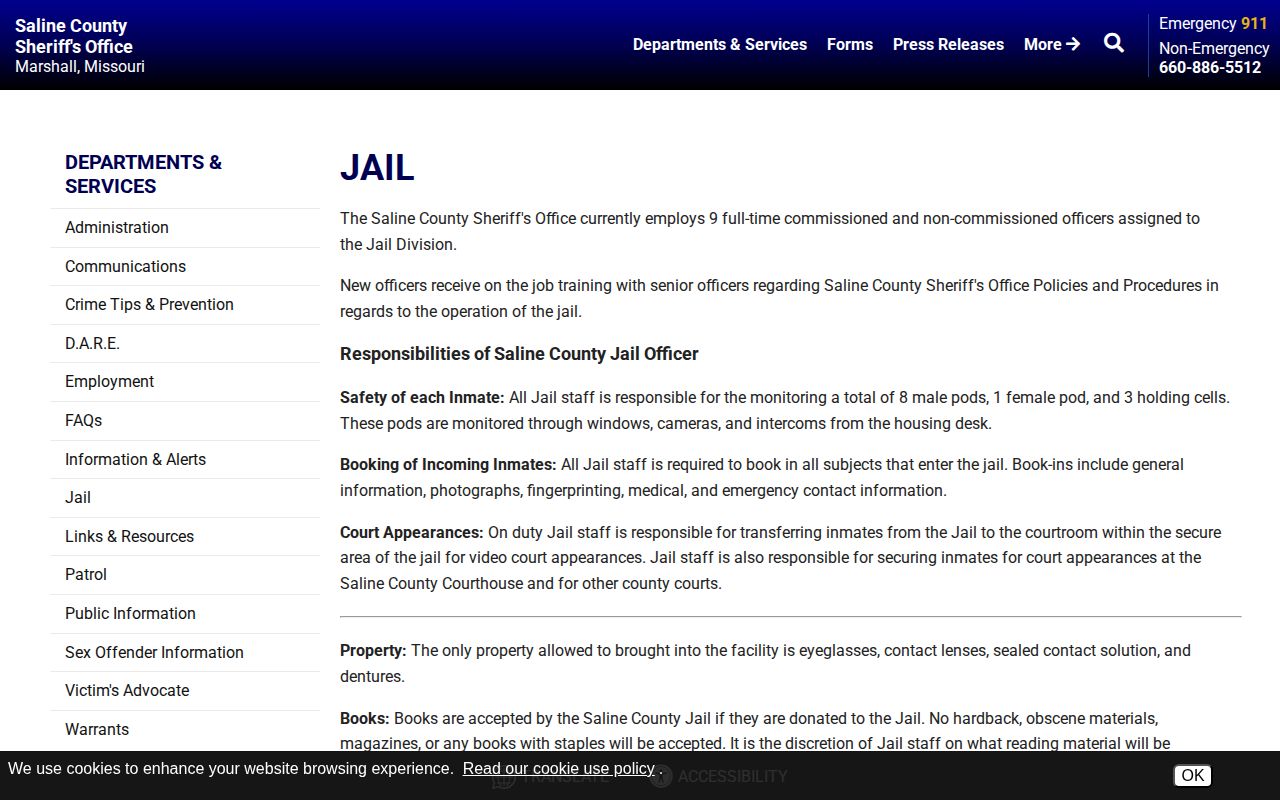 Saline County Detention Center booking and jail information